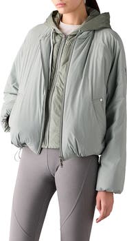 Moose Knuckles Tegan Water Repellent Layered Down Bomber Jacket