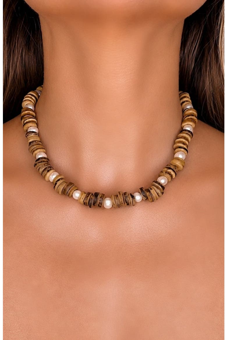 The Coco Necklace, Alternate, color, Teak