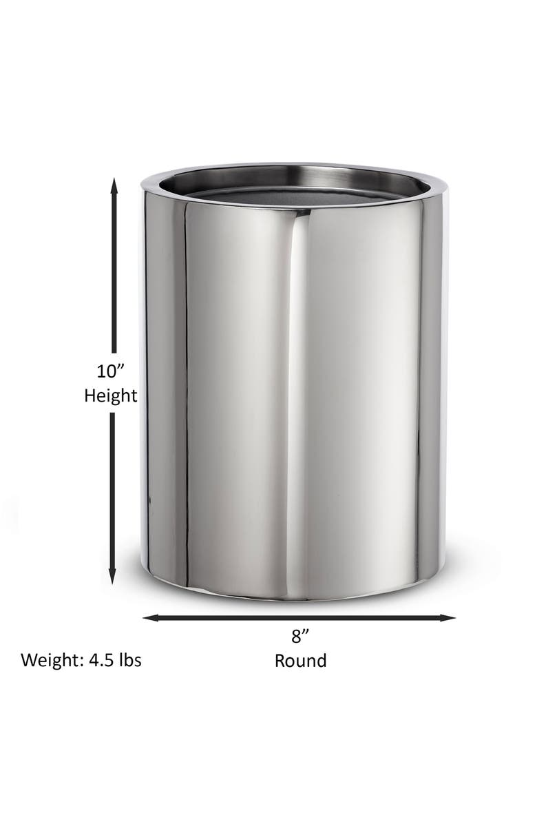 ROSELLI TRADING COMPANY Stainless Steel Wastebasket, Alternate, color, Silver