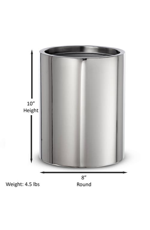 Roselli Trading Company Stainless Steel Wastebasket In Silver
