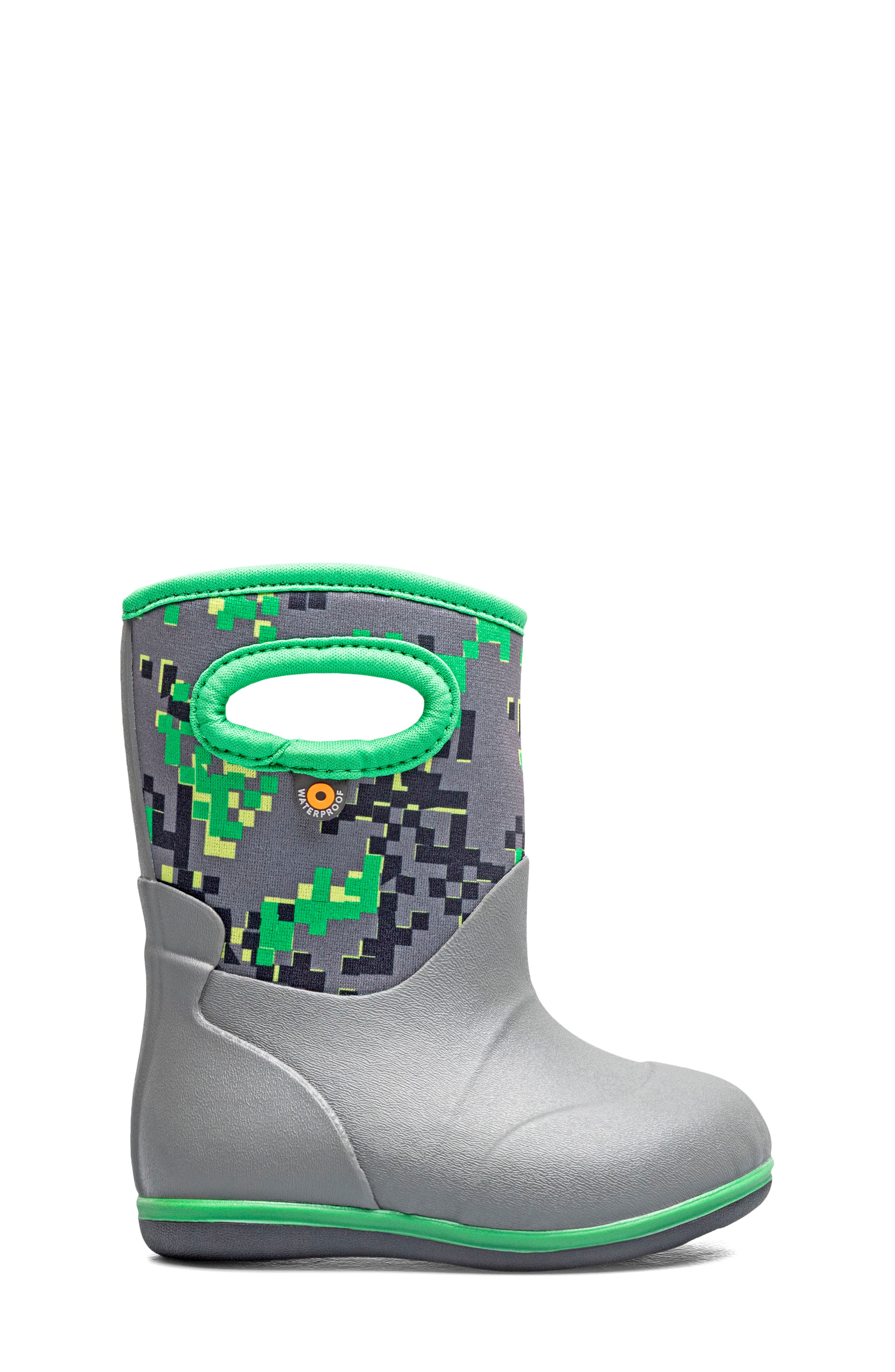 Kids' Classic Solid Waterproof Rain Boot, Alternate, color, GRAY MULTI