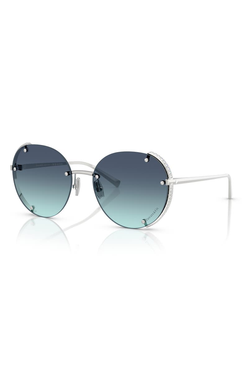 Tiffany & Co. 57mm Gradient Round Sunglasses, Alternate, color, Blue Gradient