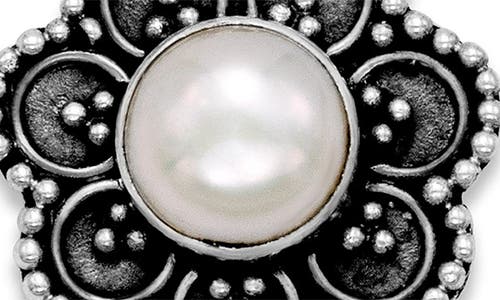 Samuel B. Sterling Silver Freshwater Pearl Flower Drop Earrings In Black