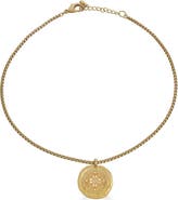 Loni Paul Jewelry Matte Gold Filigree Coin Necklace