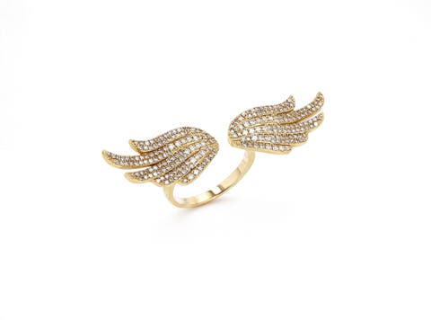 14K Angel Wing Ring