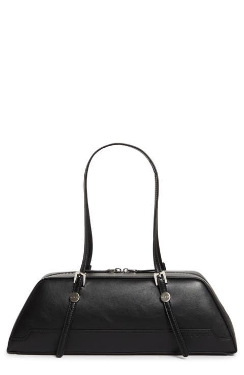 East/West Duffle Leather Shoulder Bag