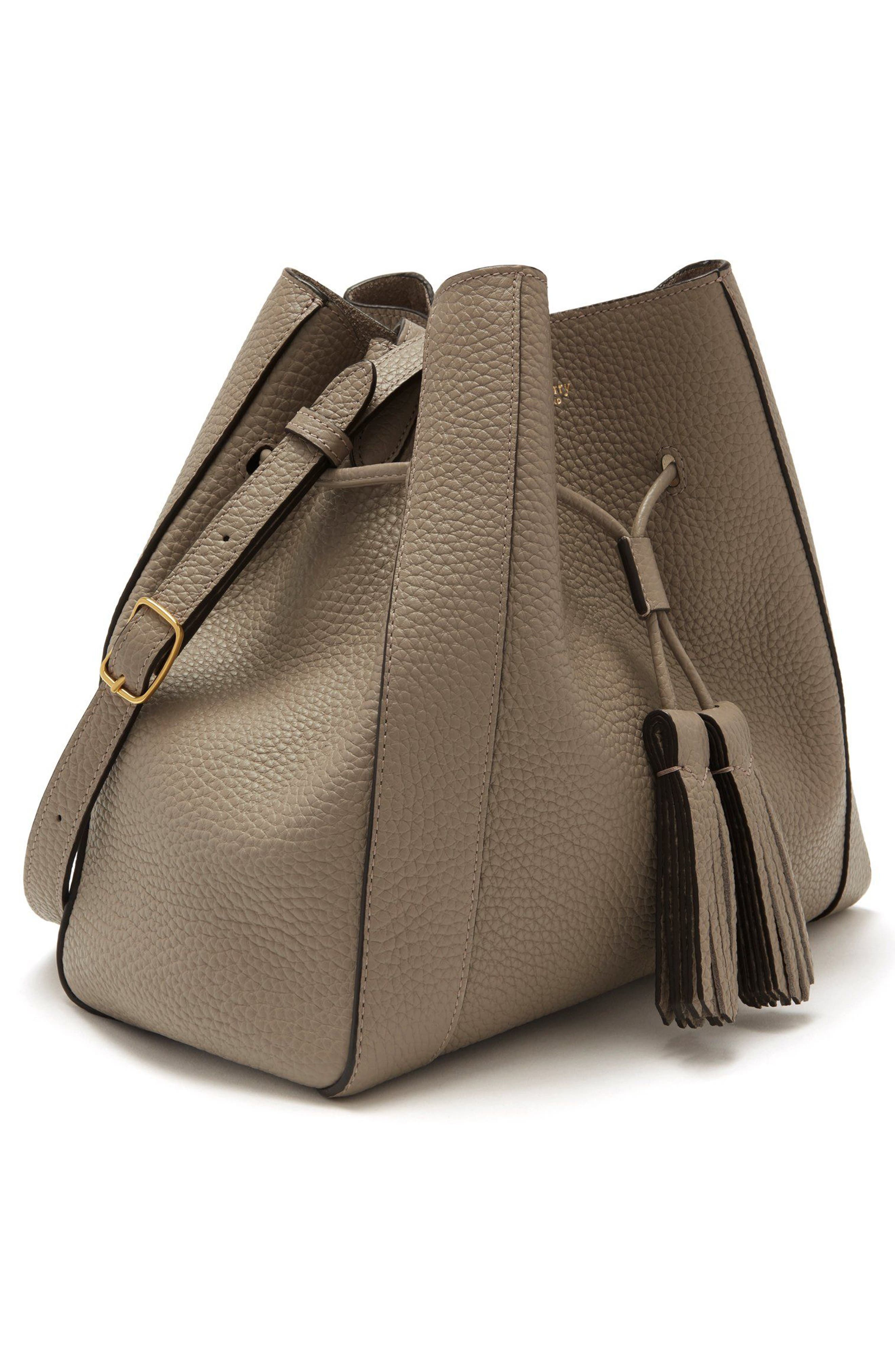Small Millie Leather Tote, Alternate, color, SOLID GREY