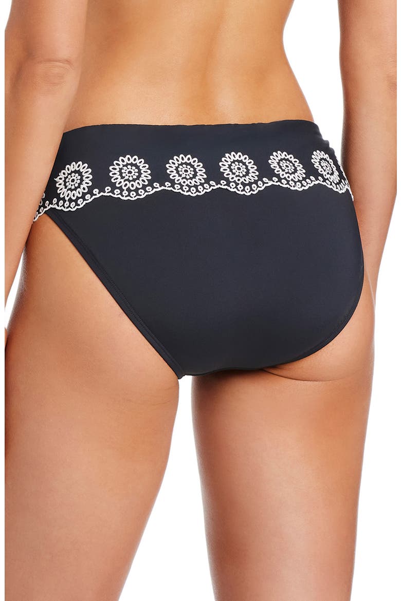 Foldover Hipster Bikini Bottoms, Alternate, color, BLACK/ WHITE