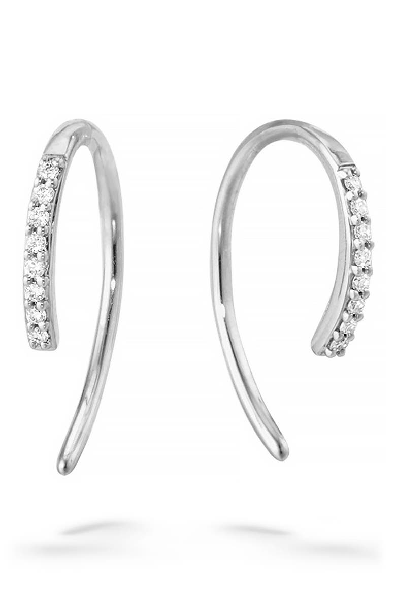 Hooked On Diamond Threader Earrings, Main, color, WHITE GOLD