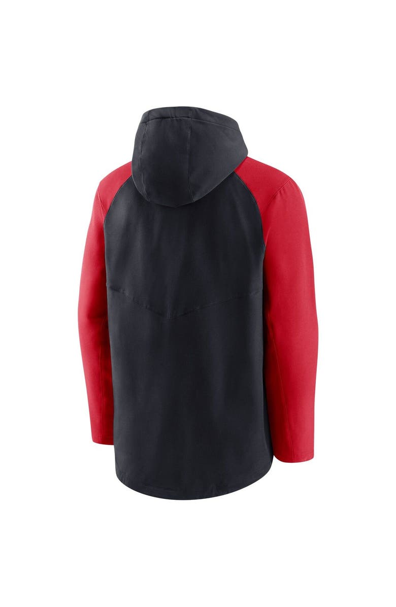 Nike Men's Nike Navy/Red Cleveland Guardians Authentic Collection Performance Raglan Full-Zip Hoodie, Alternate, color, 