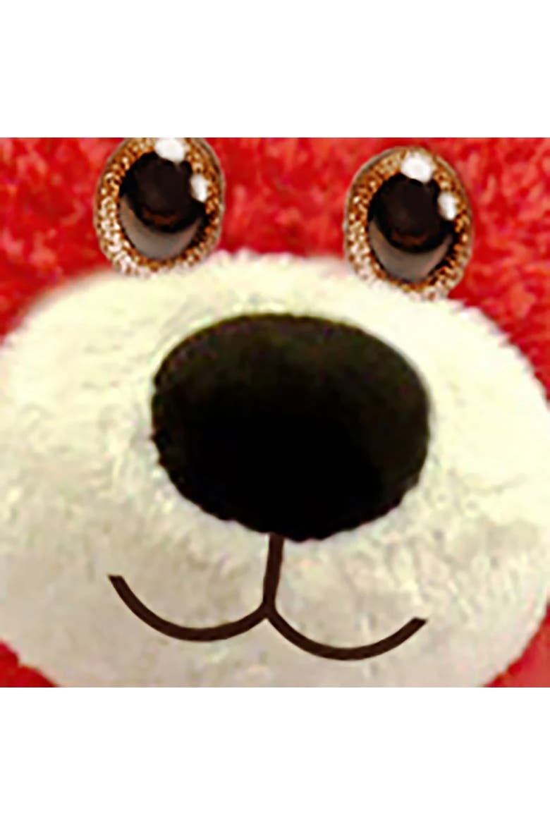 Tender Teddy, Red Plush Animal, Alternate, color, Red