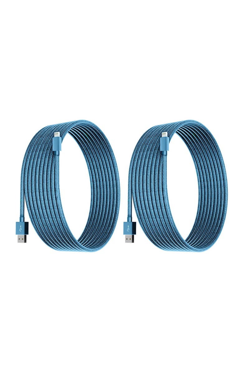 The Posh Tech Sky Blue 6 Ft Apple Certified Charge N Sync Lightning Cables - Pack of 2, Main, color, 