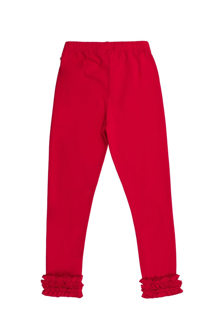 Girls Ruffle Leggings, Alternate, color, Red