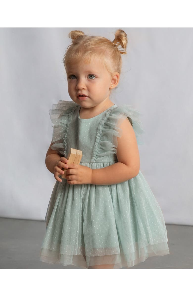 Mayoral Dress With Matching Headband, Alternate, color, Green