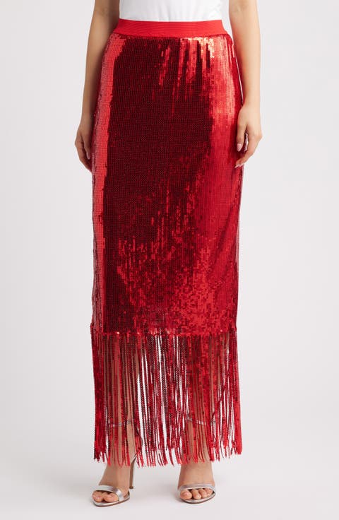 Ihmollia Sequin Fringe Skirt