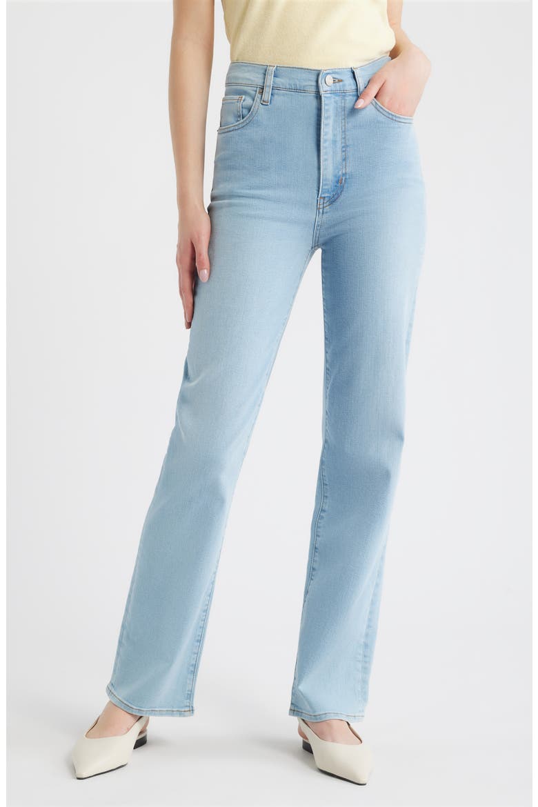 Le Sleek High Waist Straight Leg Jeans, Main, color, HUSH