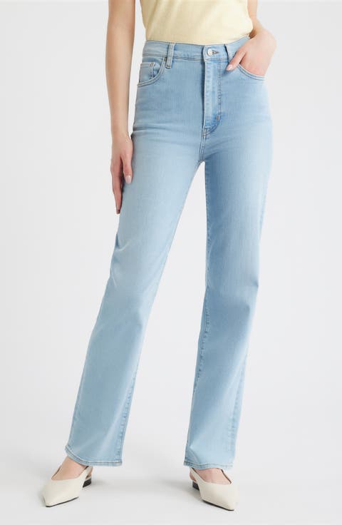 Le Sleek High Waist Straight Leg Jeans (Fairway)