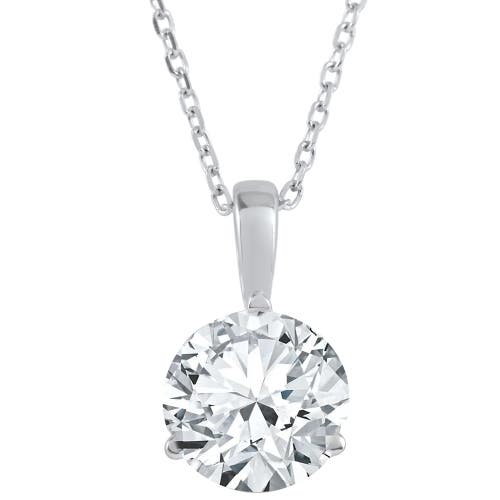 Bliss Diamond 2 Ct Solitaire Lab Grown Diamond Pendant Available In 14k White Gold