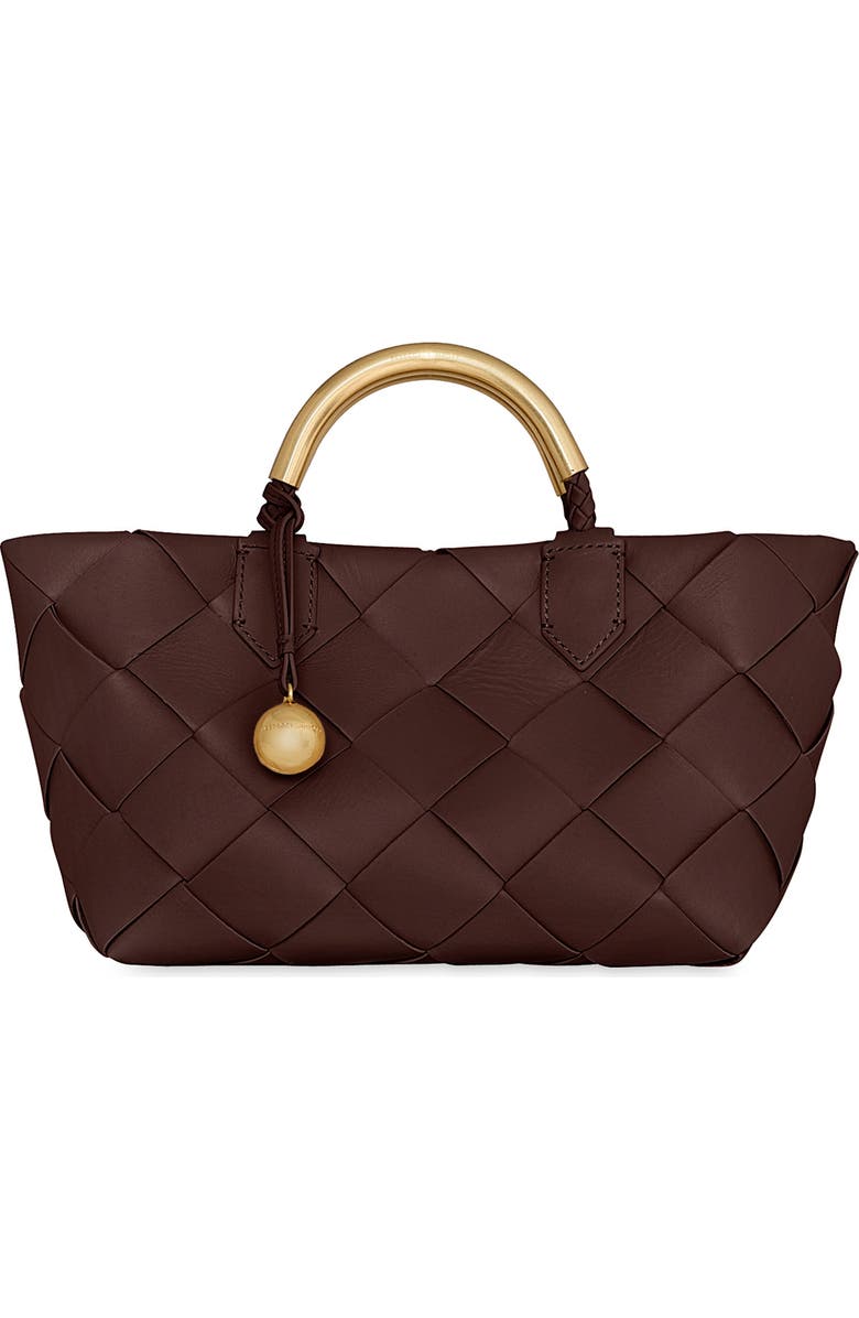 Rebecca Minkoff Mini Frankie Woven Leather Tote, Main, color, Cherrywood