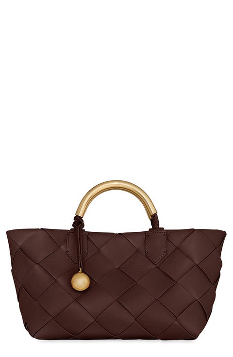Mini Frankie Woven Leather Tote
