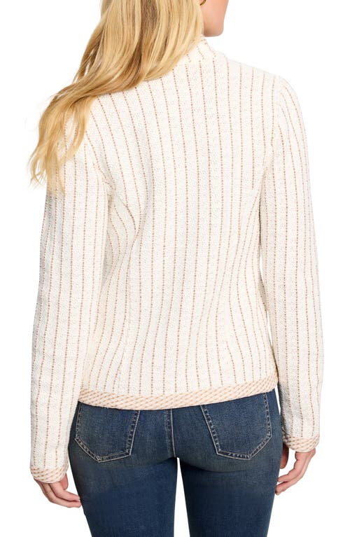 Nic + Zoe Nic+zoe Pinstriped Notched Collar Jacket In Neutral Multi