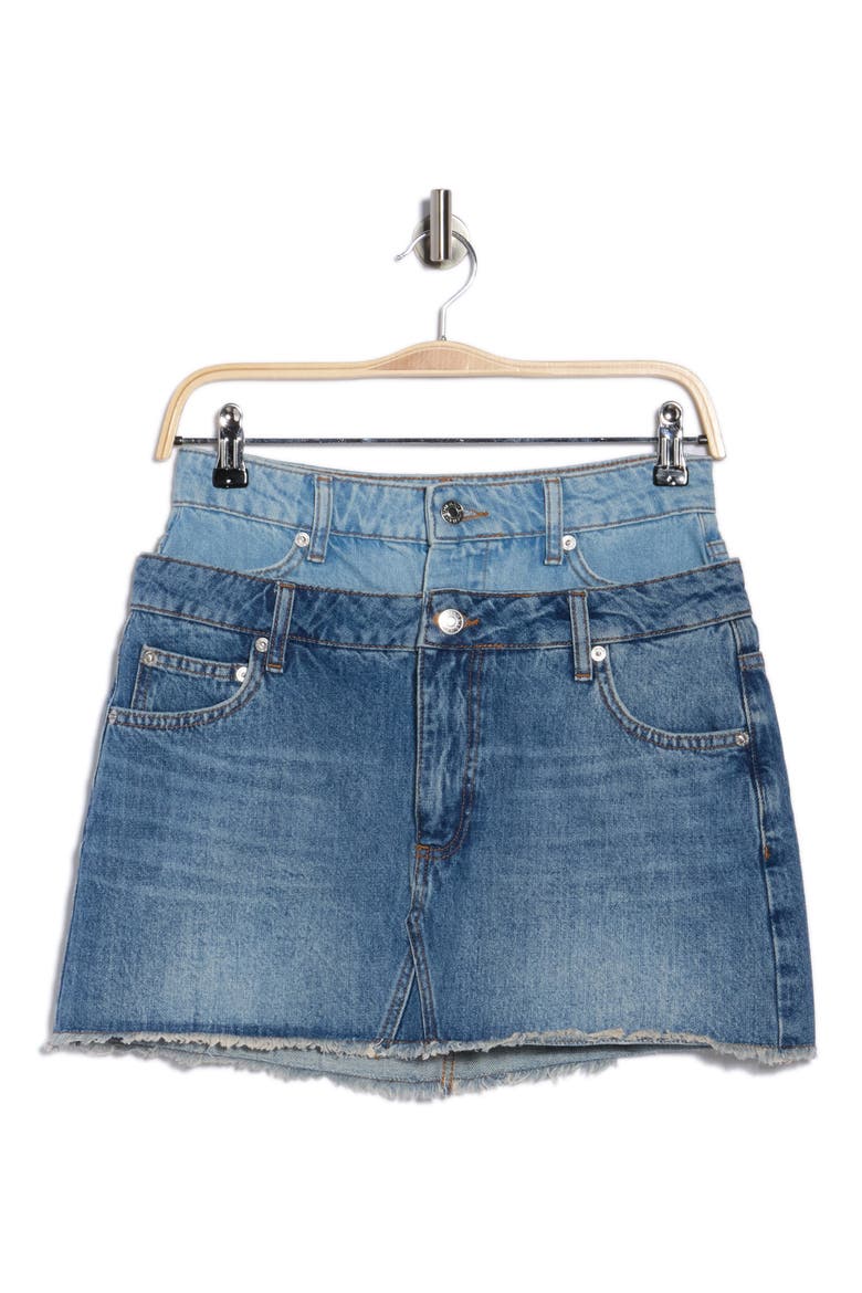 Salix Double Waistband Denim Miniskirt, Alternate, color, CATALINA TRANCOSO