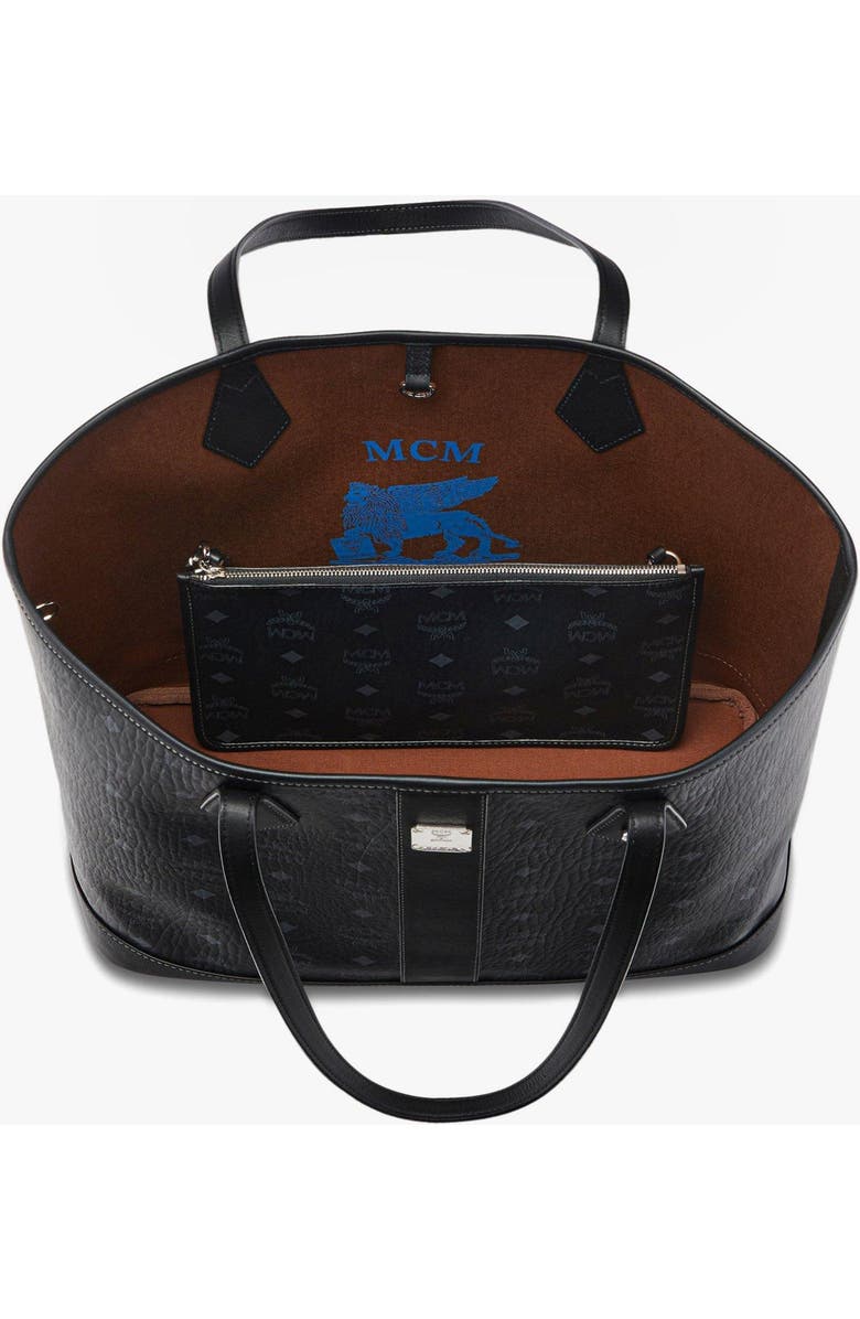 MCM New Medium Liz Shopper in Visetos, Alternate, color, Black