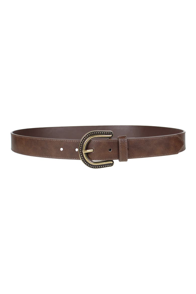 Western Buckle Belt, Main, color, DARK BROWN