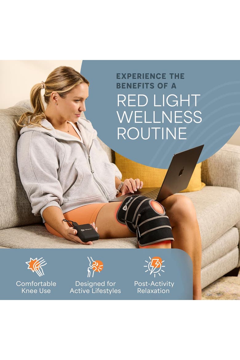 Biorecover Knee Massager with Heat & Red Light Therapy for Knee Brace  Infrared Therapy Device, Alternate, color, Grey