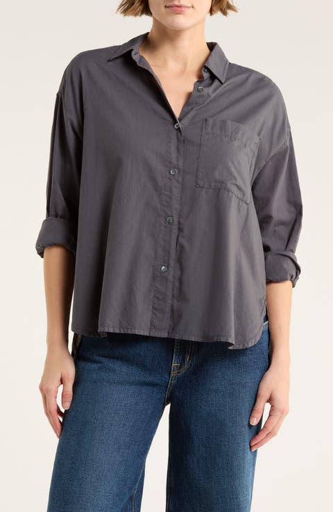 Oversize Long Sleeve Button-Up Shirt