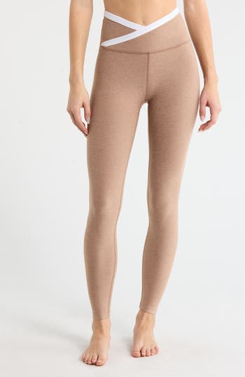 Beyond Yoga Spacedye Outlines High Waist Midi Leggings in Desert Sand/Cloud White at Nordstrom Rack, Size X-Small
