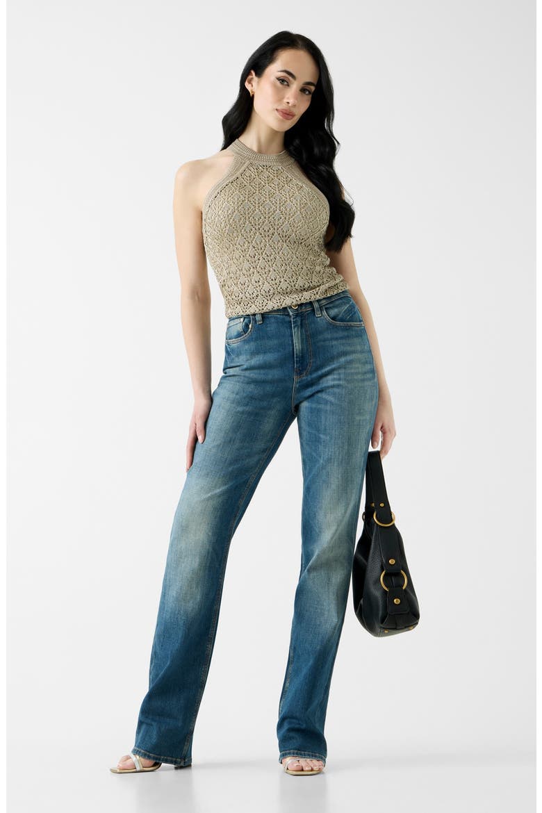 Serina Metallic Pointelle Top, Alternate, color, MEDIUM BEIGE