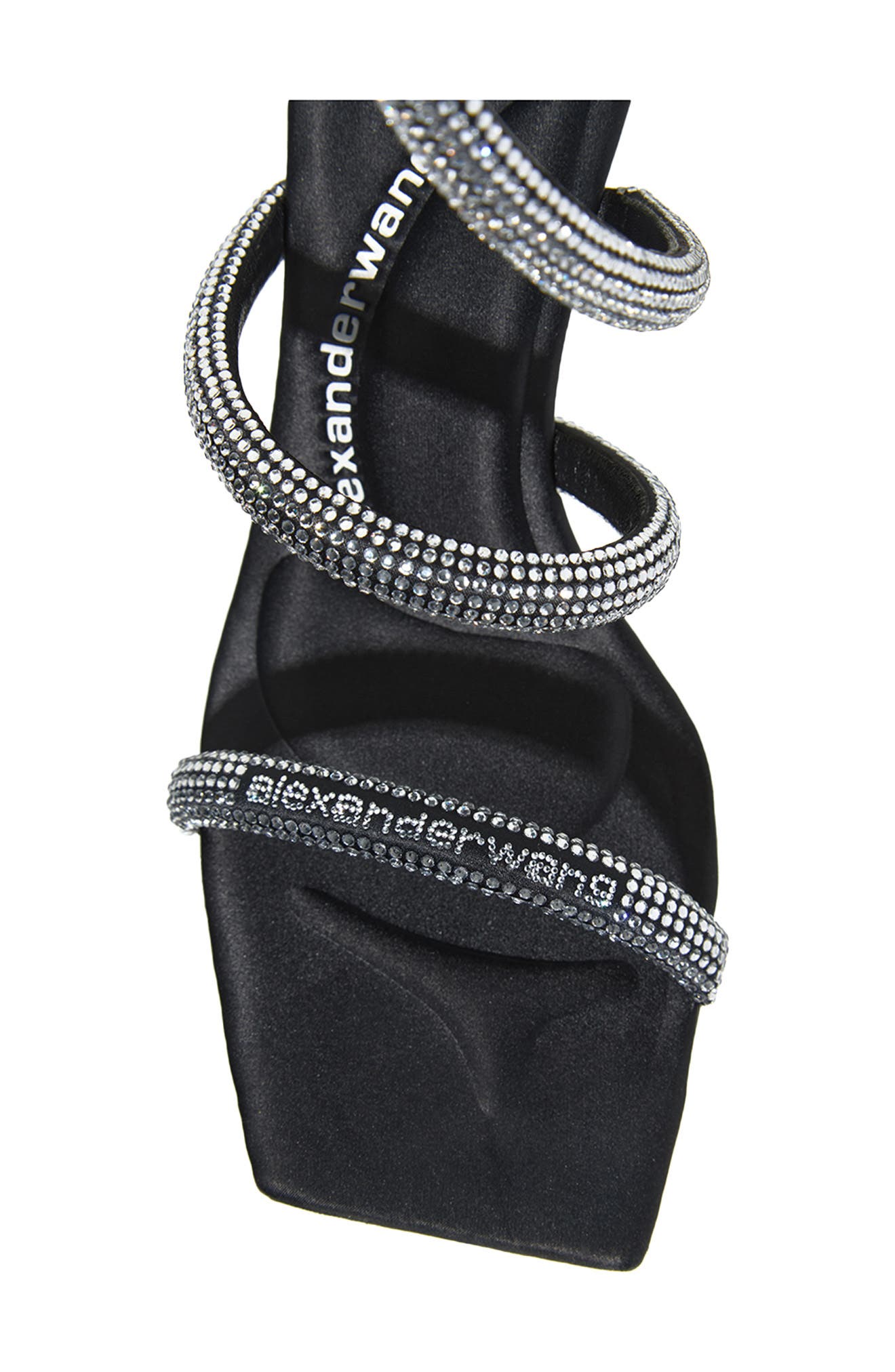 Julie Hotfix Coil Sandal, Alternate, color, BLACK/ SILVER