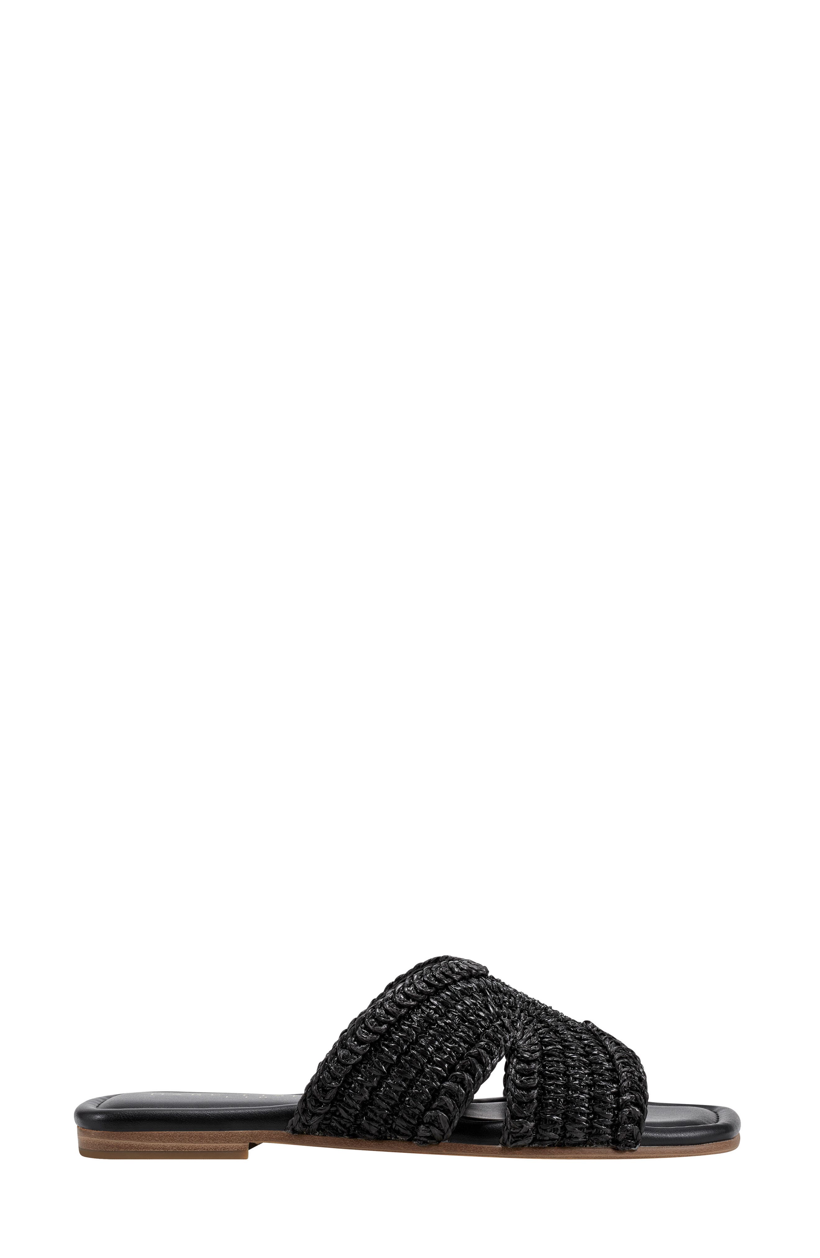 Marc Fisher LTD Narda Raffia Slide Sandal, Alternate, color, Black