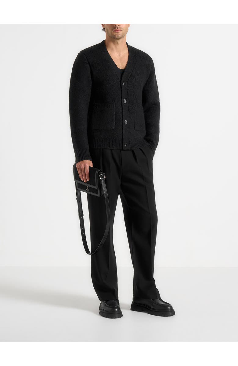 Manière De Voir Wool Knit Cardigan, Alternate, color, Black