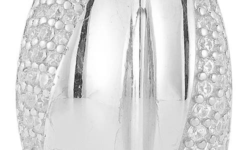 Chloe & Madison Chloe And Madison Double Row Pavé Cubic Zirconia Hoop Earrings In Silver