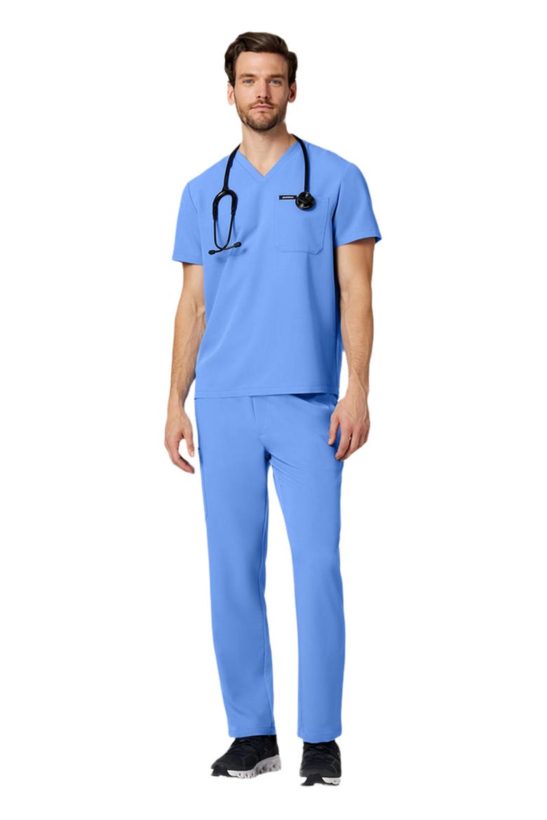 Holmes Men's 1-Pocket Classic V-Neck Scrub Top, Alternate, color, Ceil Blue