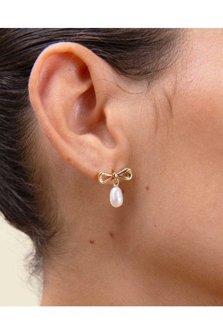 Bow Pearl Earrings, Alternate, color, Pearl