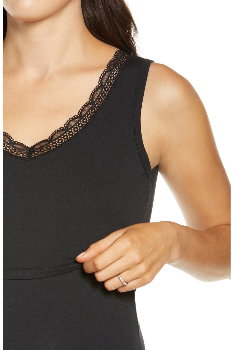 Aura Maternity/Nursing Tank, Alternate, color, BLACK