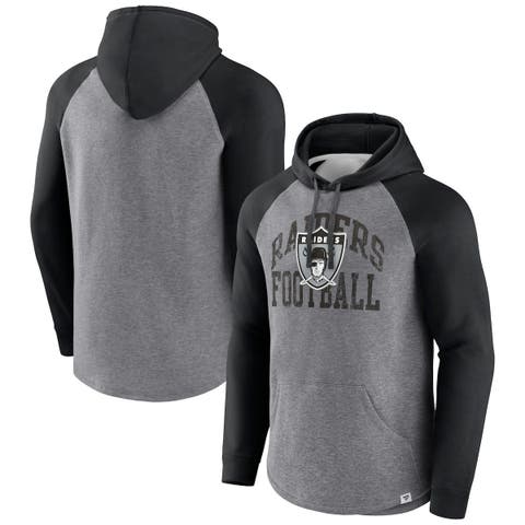 Men's Fanatics Branded Heather Gray Las Vegas Raiders Favorite Arch Raglan Pullover Hoodie