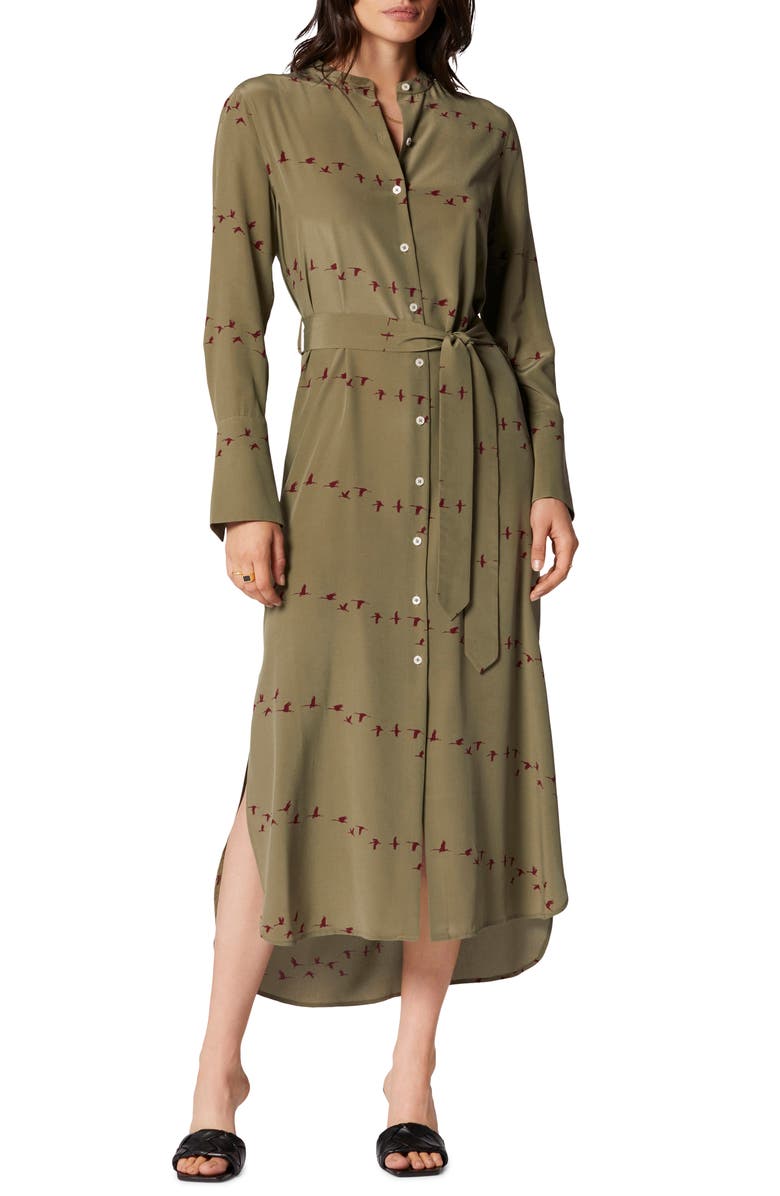 Equipment Connell Long Sleeve Silk Shirtdress, Main, color,