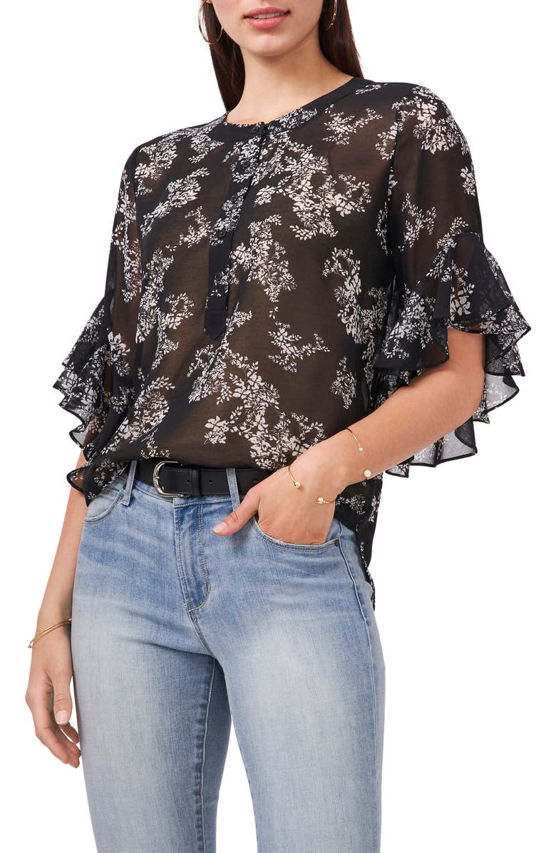 Vince Camuto Bouquets Chiffon Blouse, Main, color, 