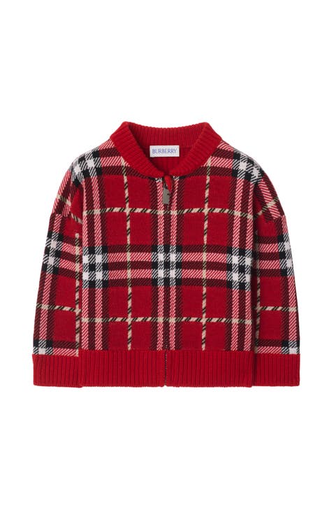 Check Wool Bomber Jacket