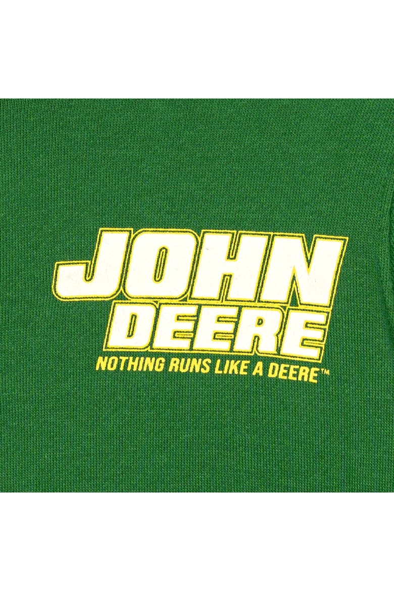 Fleece Zip-Up Hoodie, Alternate, color, John Deere Green Cream