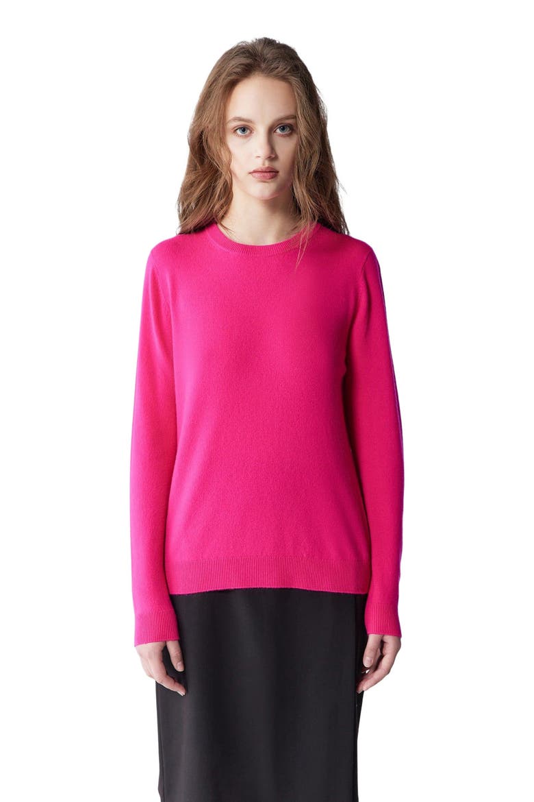 Essential Cashmere Crewneck Sweater, Alternate, color, magenta