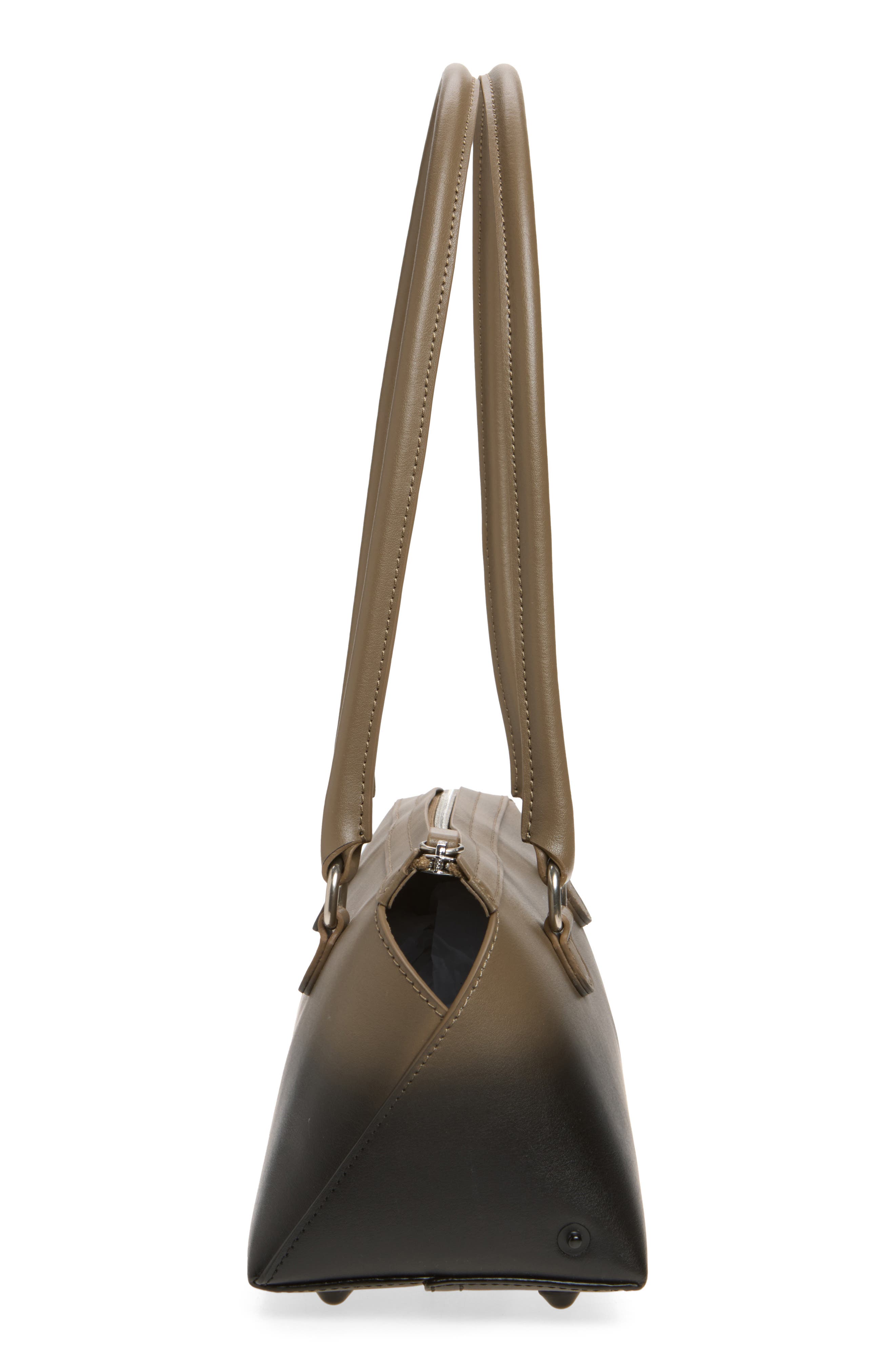 New Bauletto J Medium Leather Shoulder Bag, Alternate, color, EARTH AND SPRUZZATURA NERA