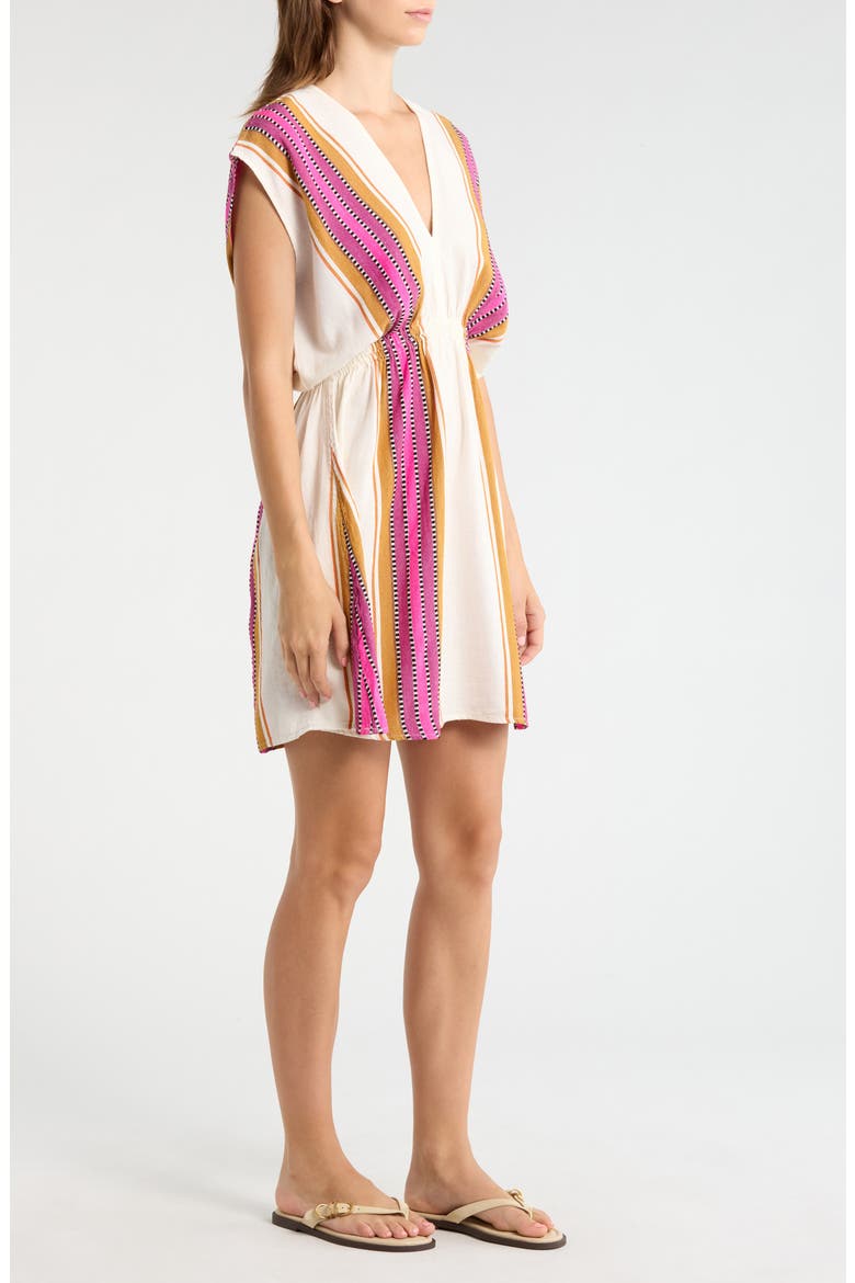V-Neck Cover-Up Dress, Alternate, color, NATURAL PINK