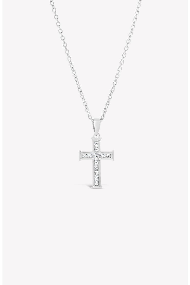 Luminous Cross Pendant Necklace, Main, color, Sterling Silver