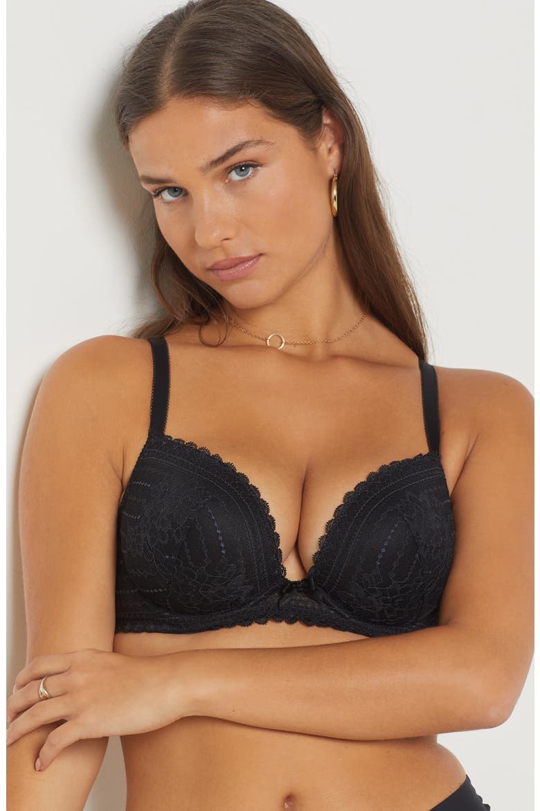 Panama Underwire Contour Bra, Alternate, color, BLACK