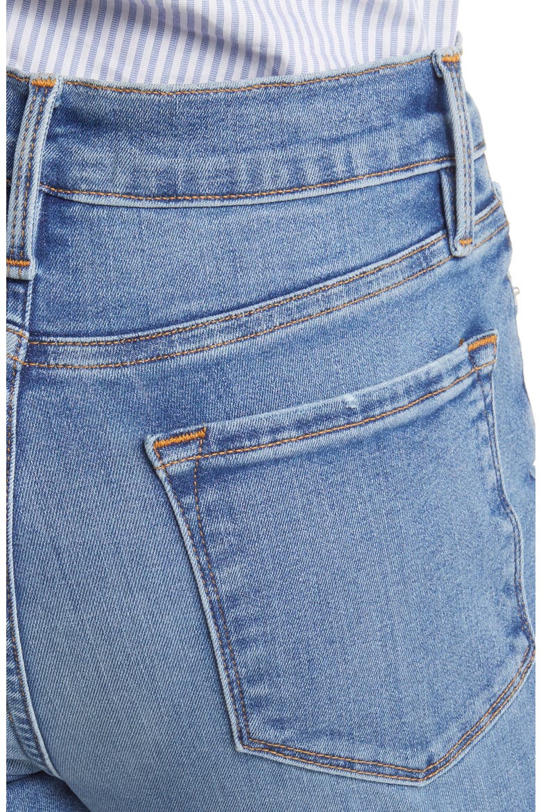 Le Crop Flare Raw Hem Jeans, Alternate, color, MORNING BLUE